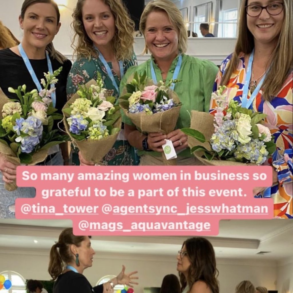 Guests at a Sydney event holding Little Flowers bouquets