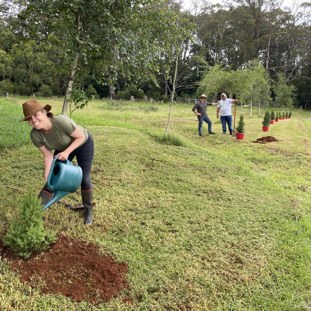 Little Flowers and Jamberoo Mountain Farm team at the replanting site
